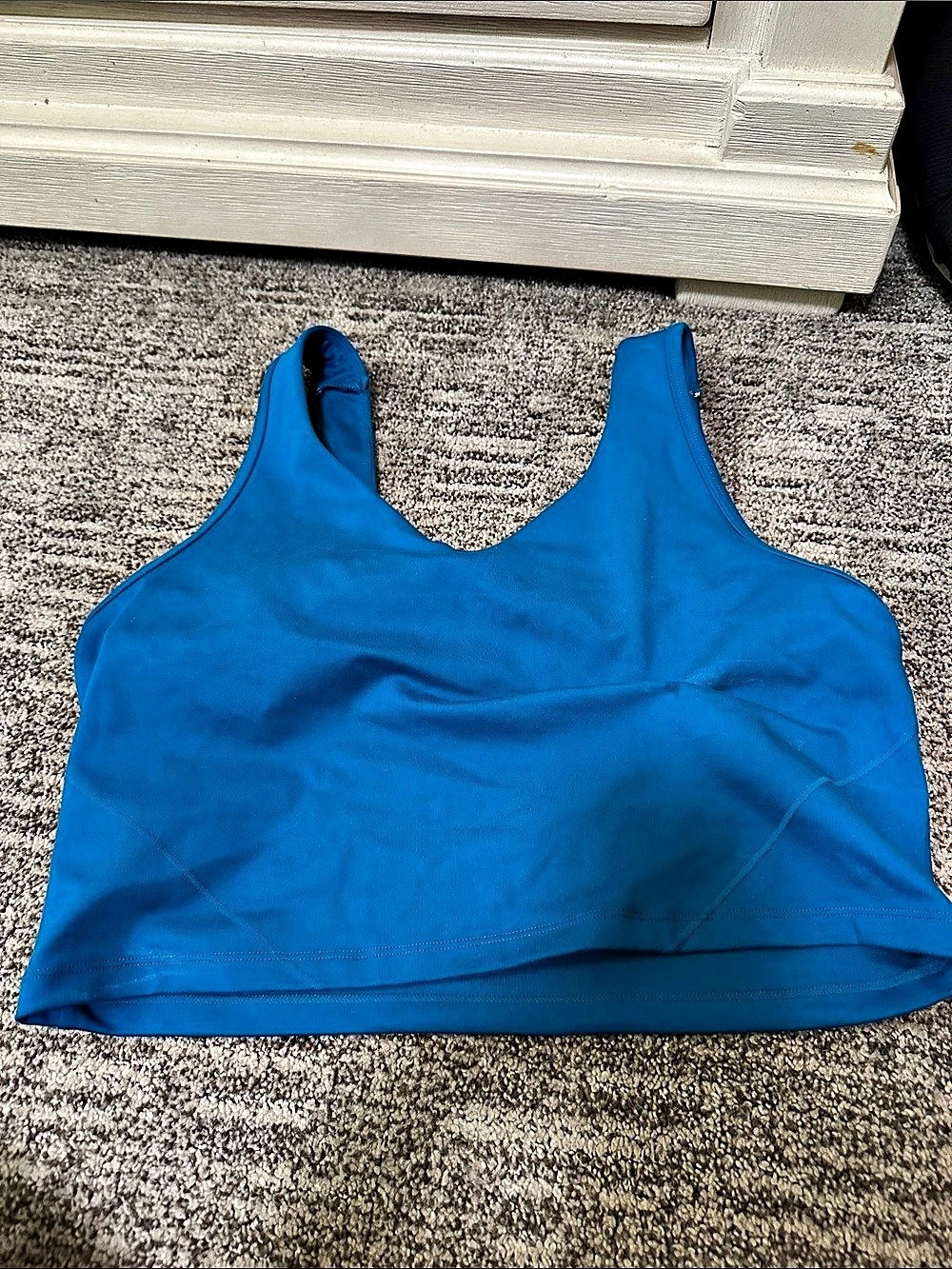 Oner Active SoftMotion Strappy Mid Tank Top with Built in Bra Shelf Blue